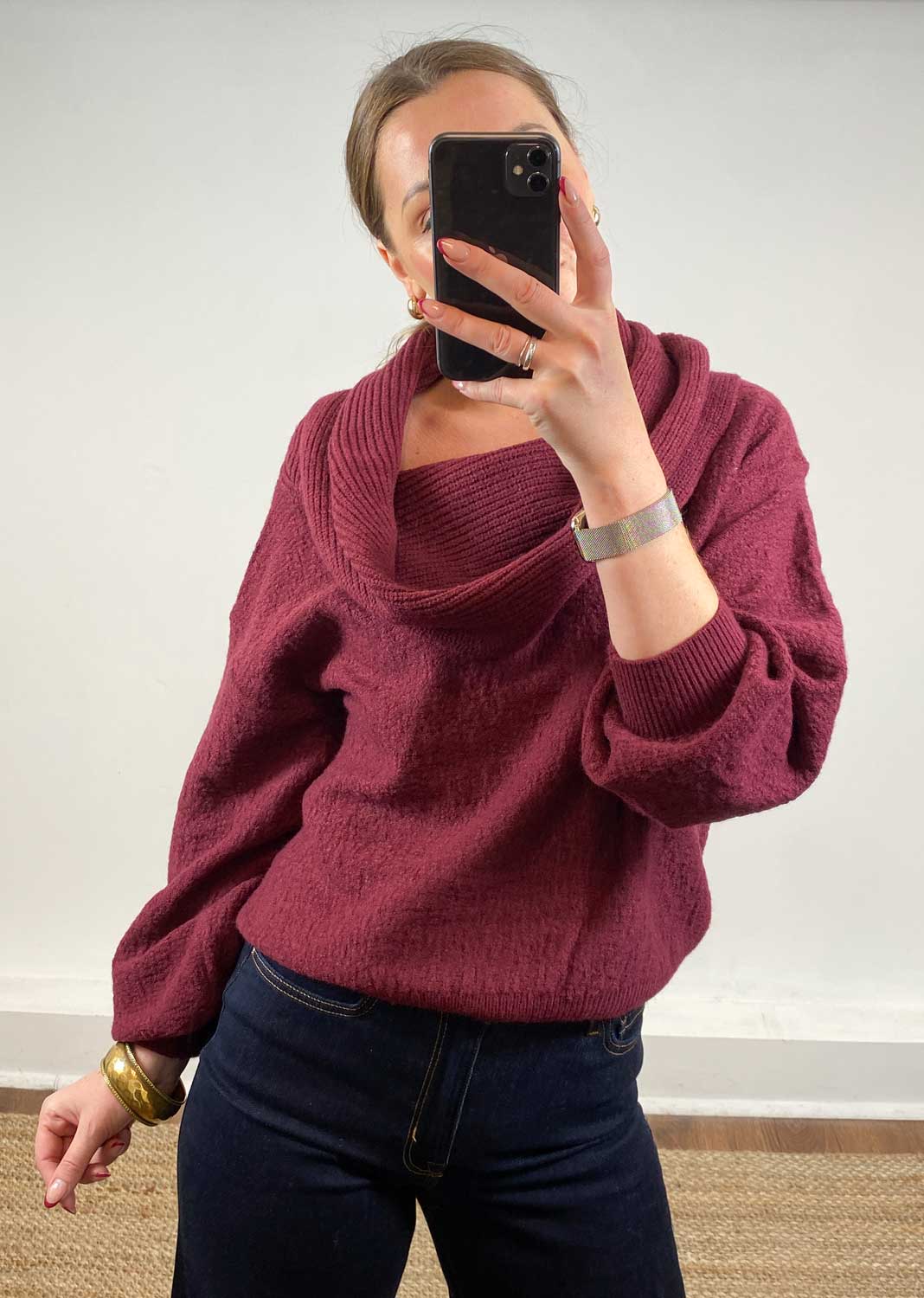 Gina Knit Jumper Burgundy