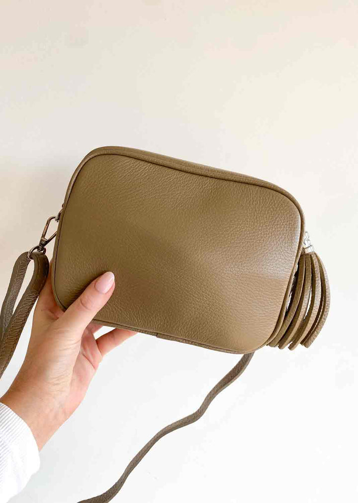 Global Leather Camera Bag - Taupe