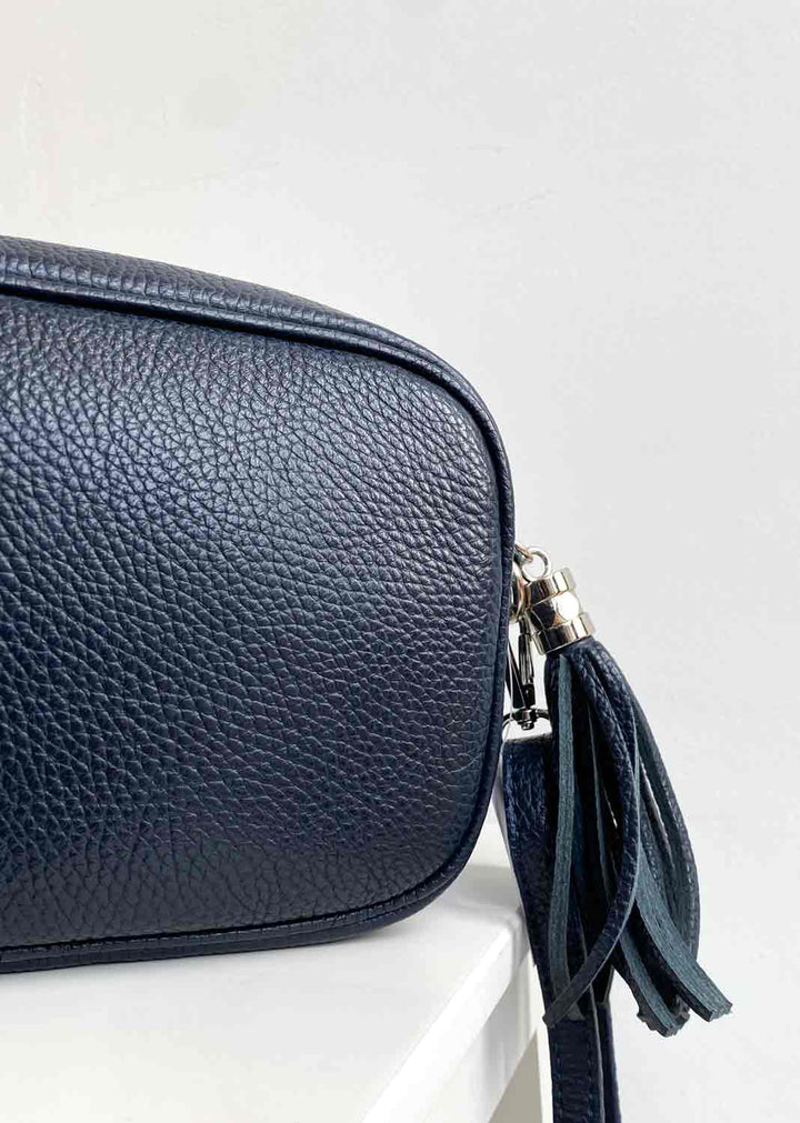 Global Leather Camera Bag- Navy
