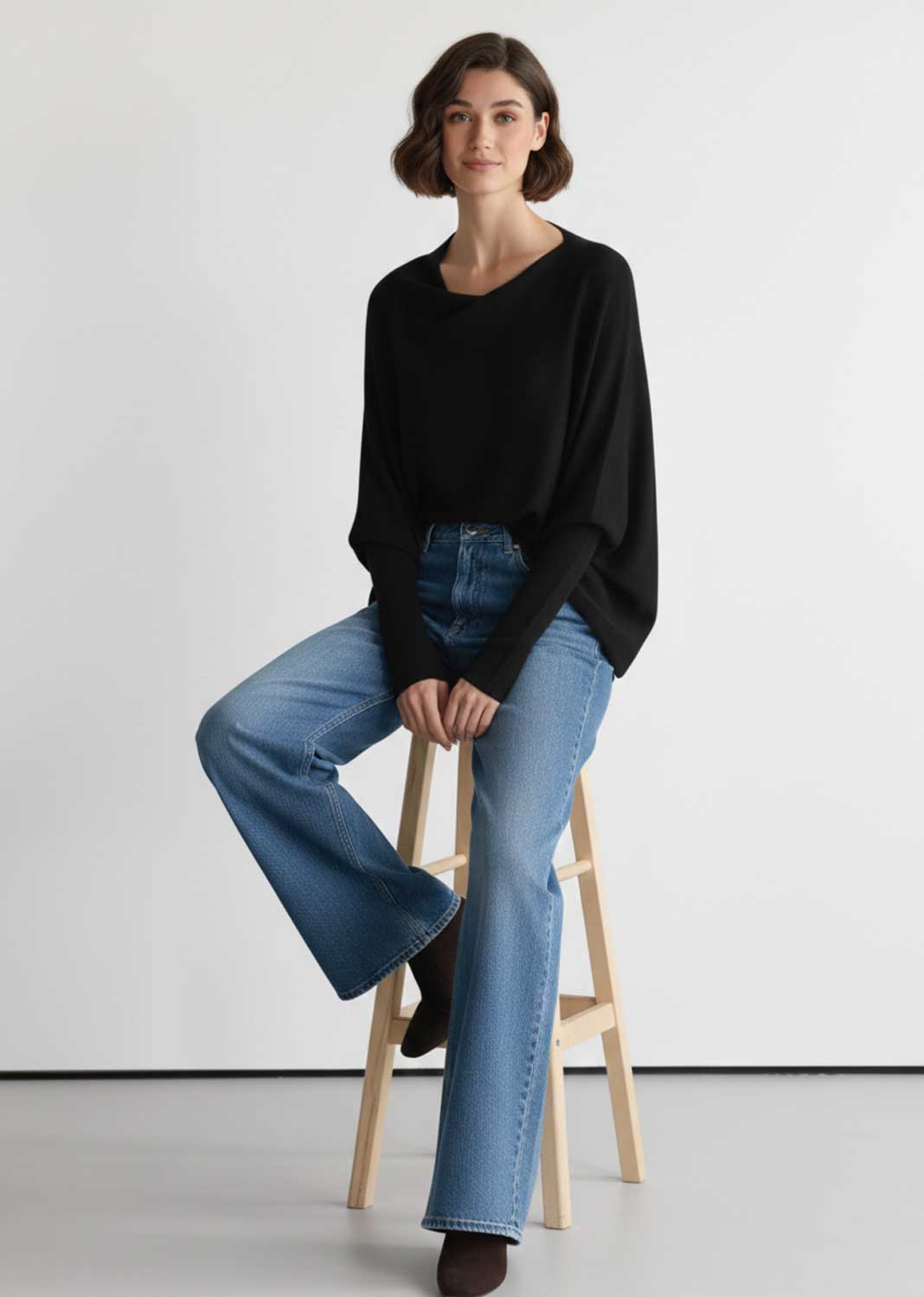 asymmetric knitted jumper