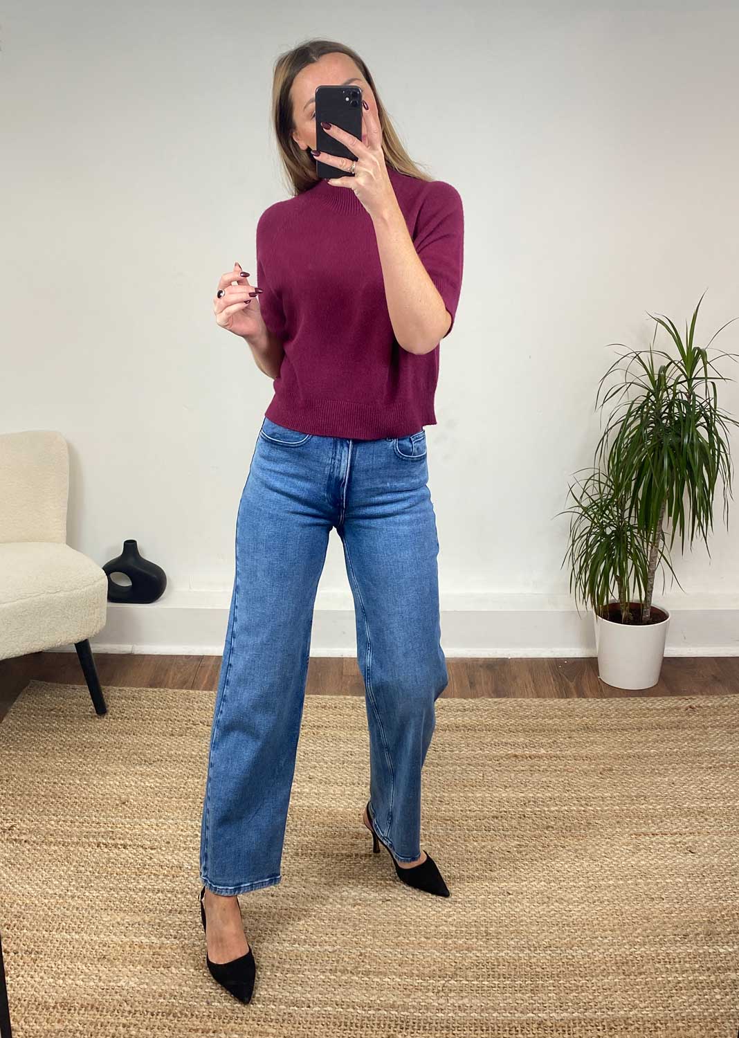 Elle Soft Knit Top in Burgundy