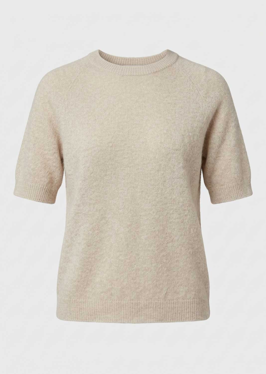 Gracie Beige Wool Blend Knit Top