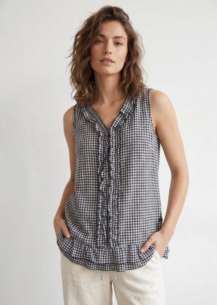gingham peplum top 
