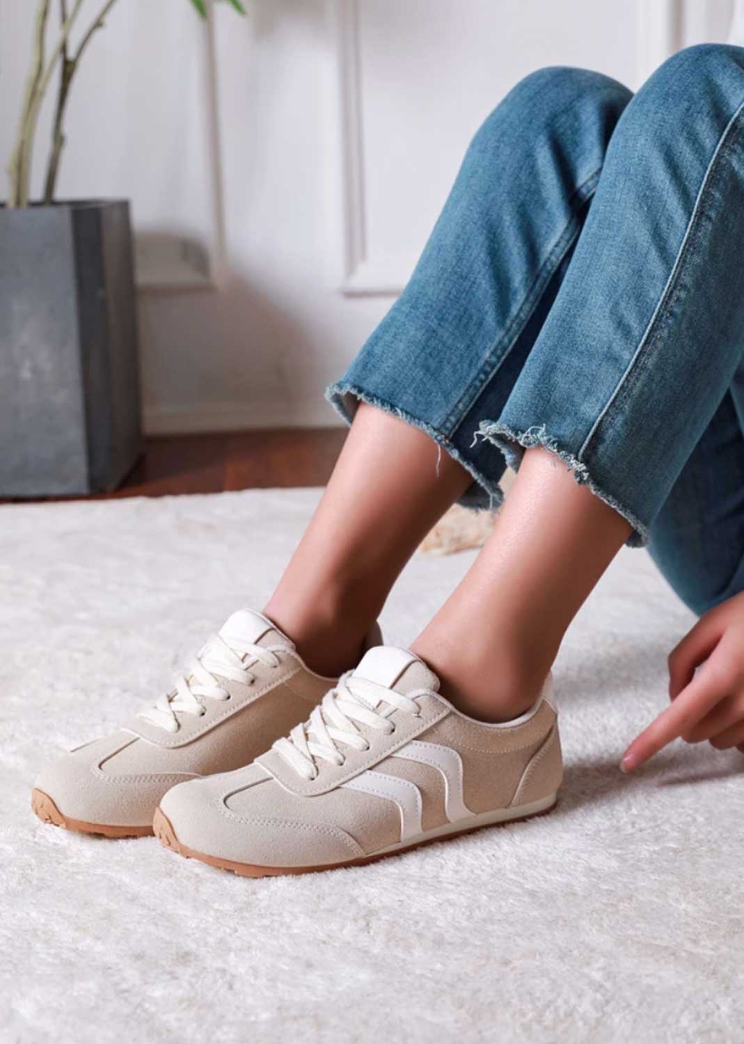 Harper Contrast Trainers Cream