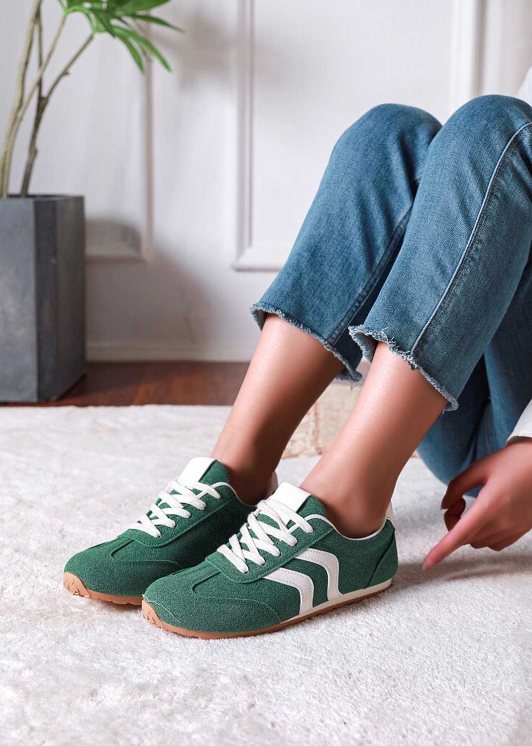 Harper Contrast Trainers Green