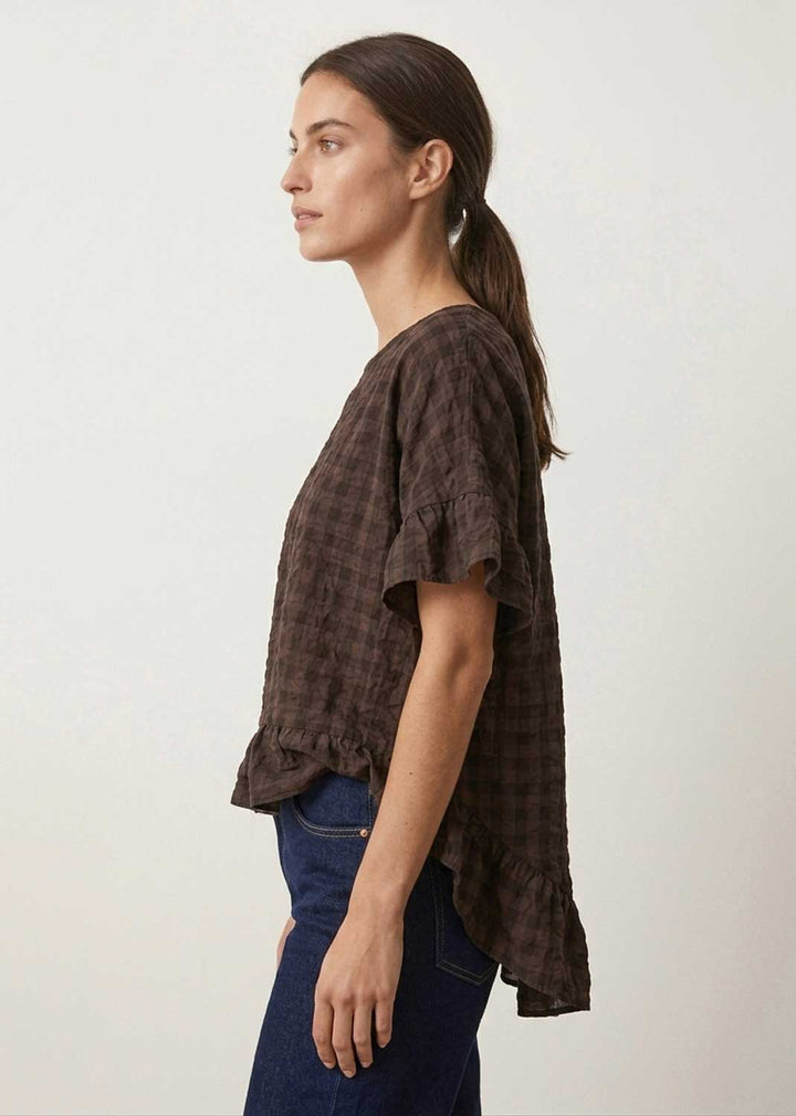 Hattie Brown Frill Sleeve Top