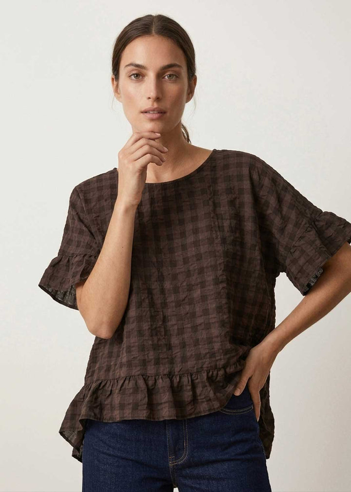 Hattie Brown Frill Sleeve Top