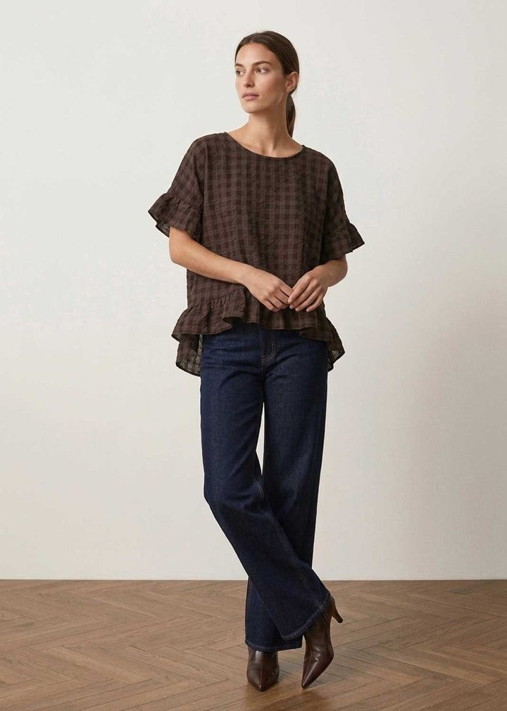 Hattie Brown Frill Sleeve Top