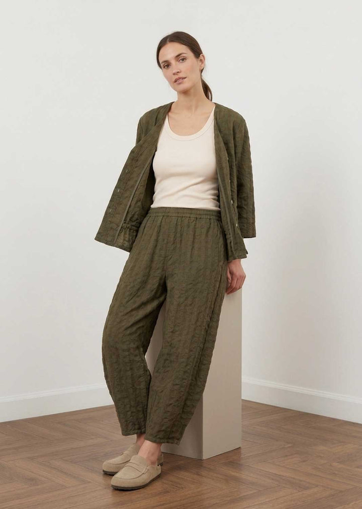 Hattie Khaki Checked Shirt Jacket