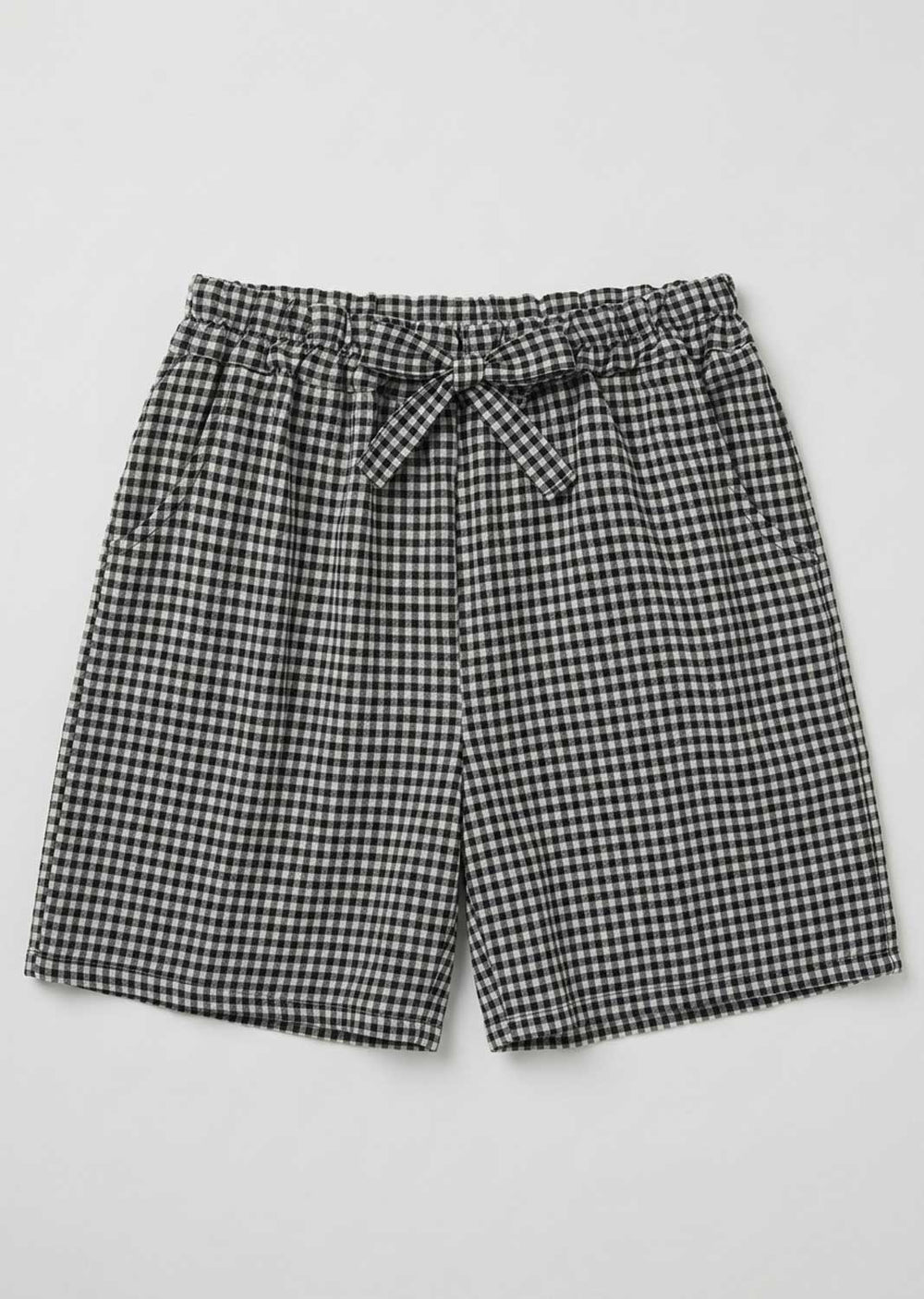 black gingham shorts
