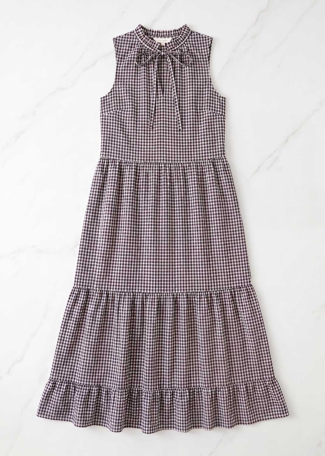 Haven Brown Gingham Dress