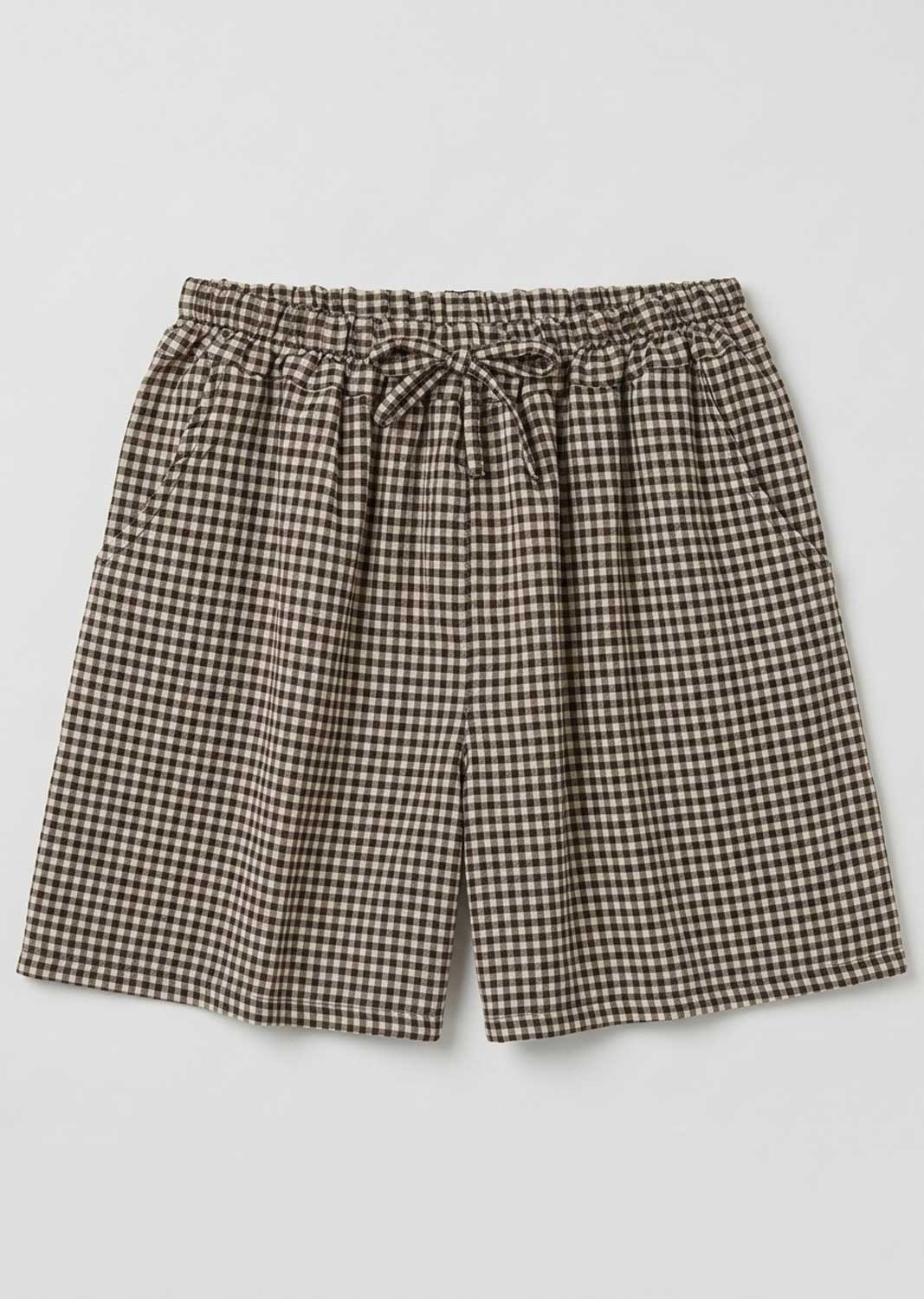 brown gingham shorts 
