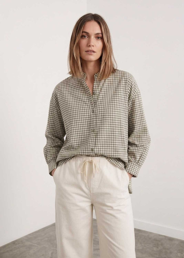 Haven Sage Green Gingham Blouse