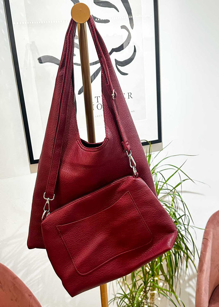 Hermione Slouchy 2 in 1 Bag Burgundy