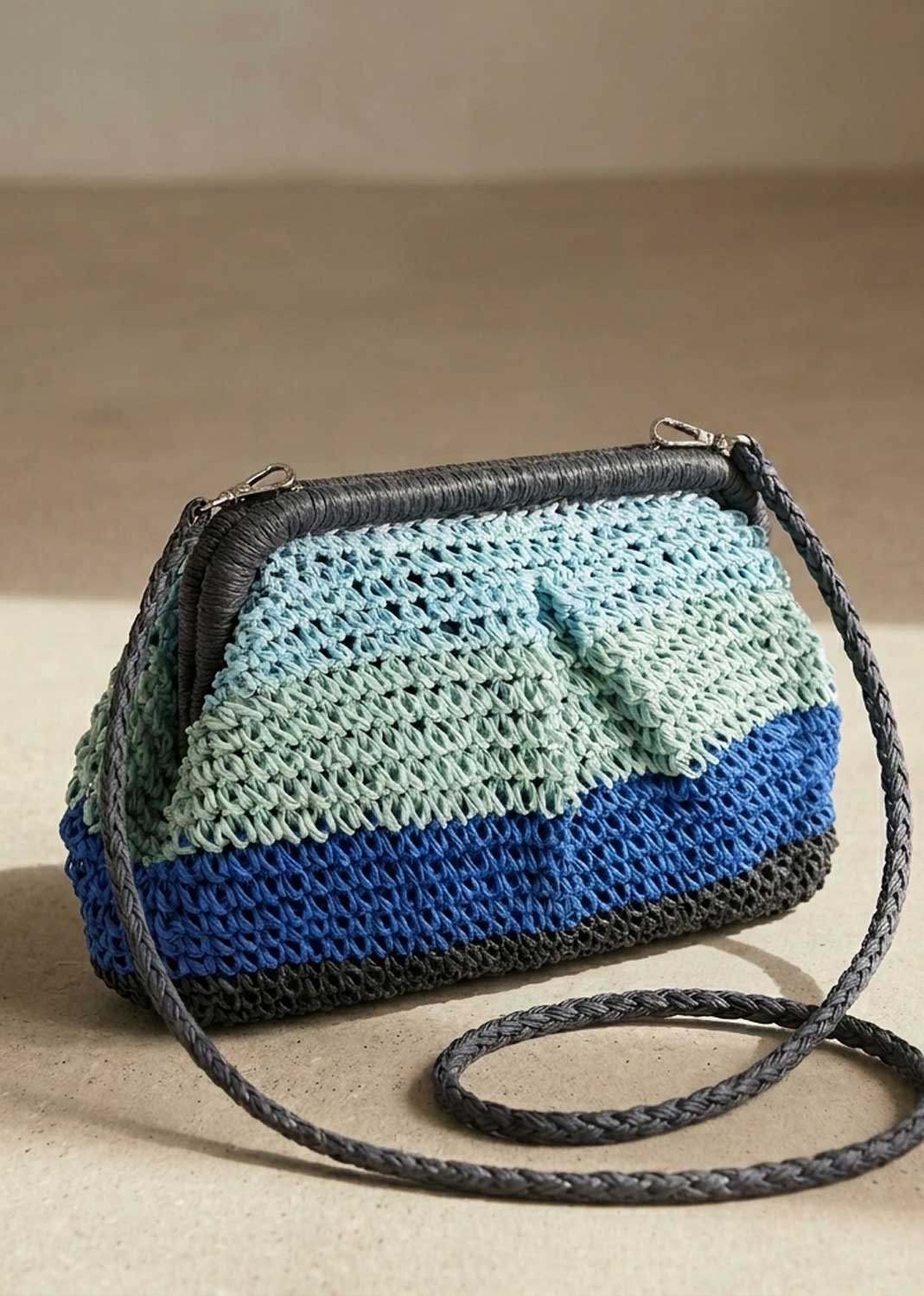 woven strioe bag