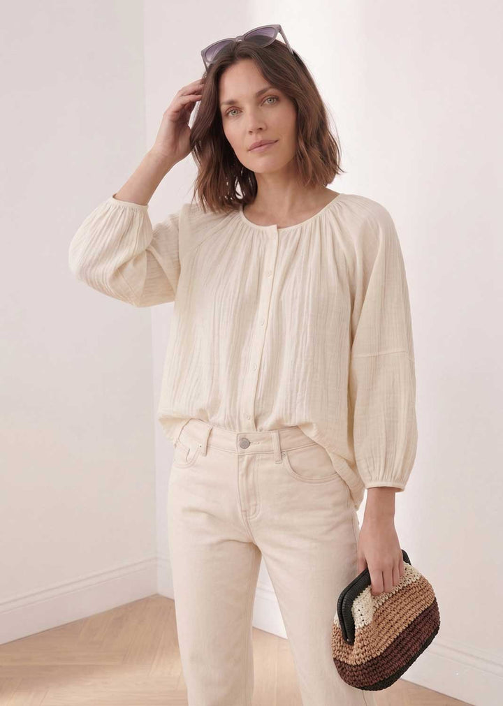 Iris Brown Woven Crossbody Clutch