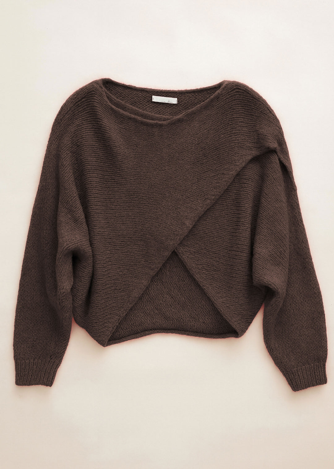 Jane Crossover Knit Jumper  Brown