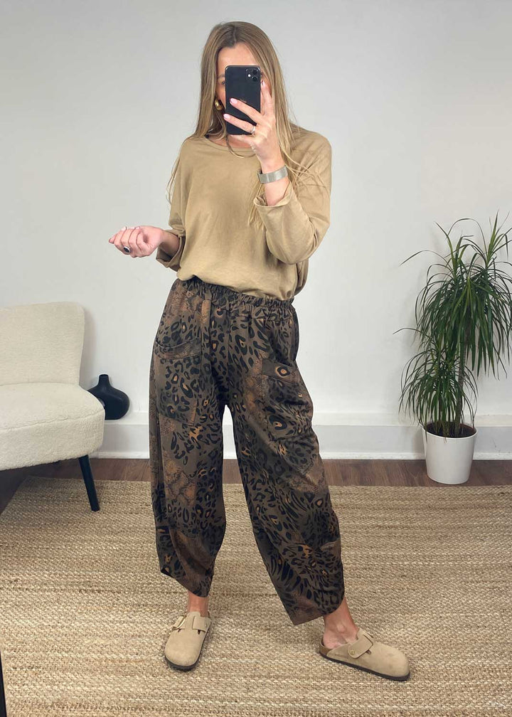 Jemima Pocket Cocoon Pants - Brown