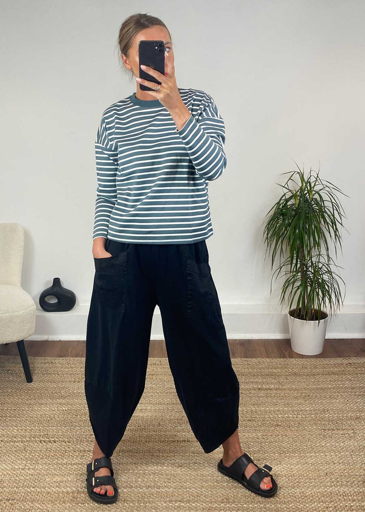 Jersey Cocoon pants in Black