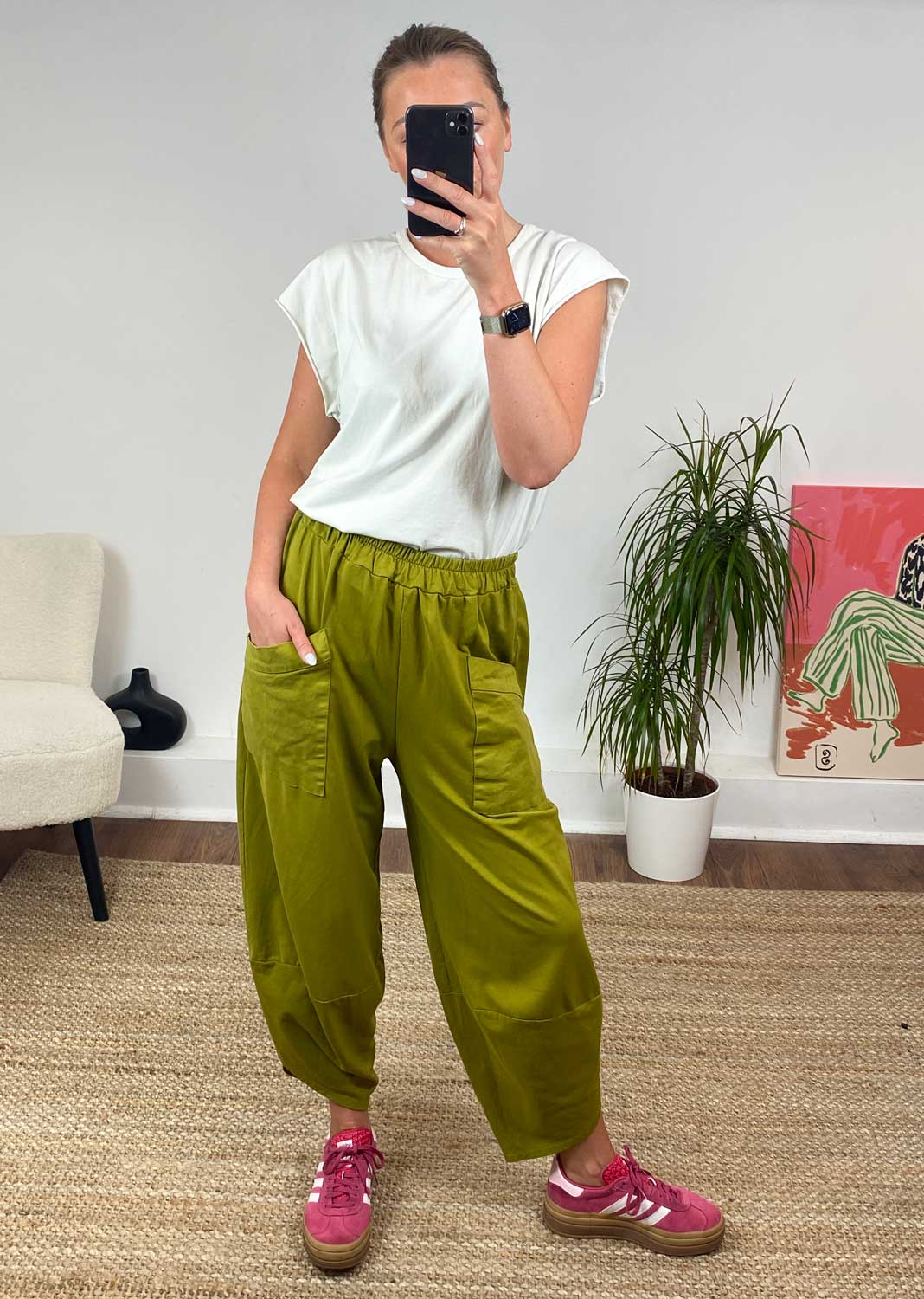 Jersey Cocoon Pants Cactus Green
