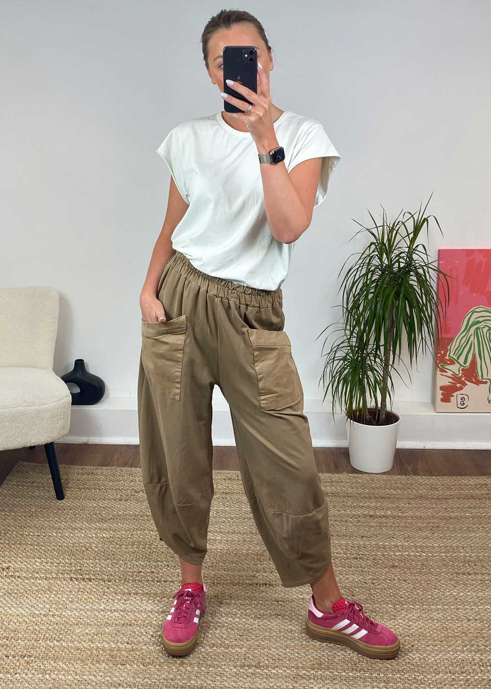 Camel Barrel Pants