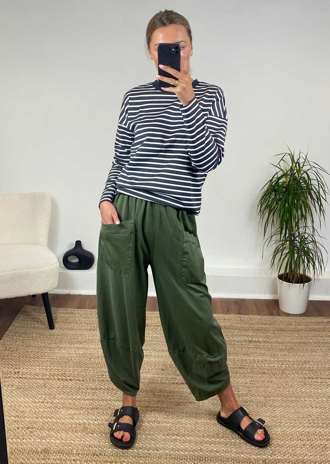 Jersey Barrel Pocket Pants in Khaki