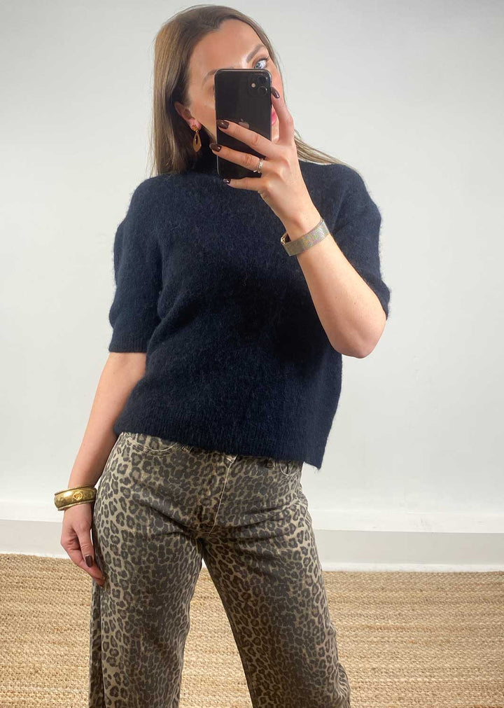 Josephine Wool Blend Top Black