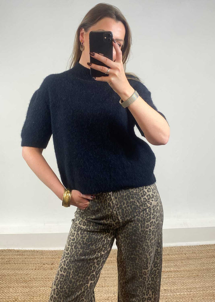 Josephine Wool Blend Top Black