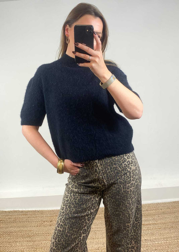 Josephine Wool Blend Top Black