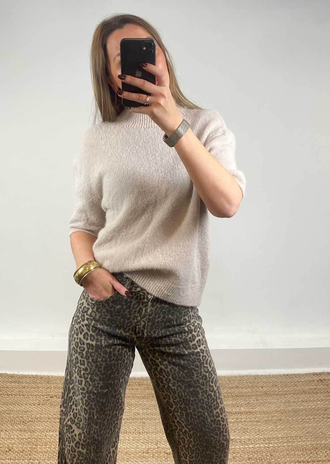 Josephine Wool Blend Top Cream