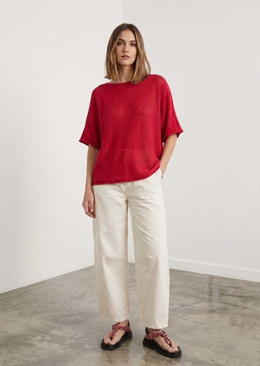 Josie Raspberry Fine Knit Top