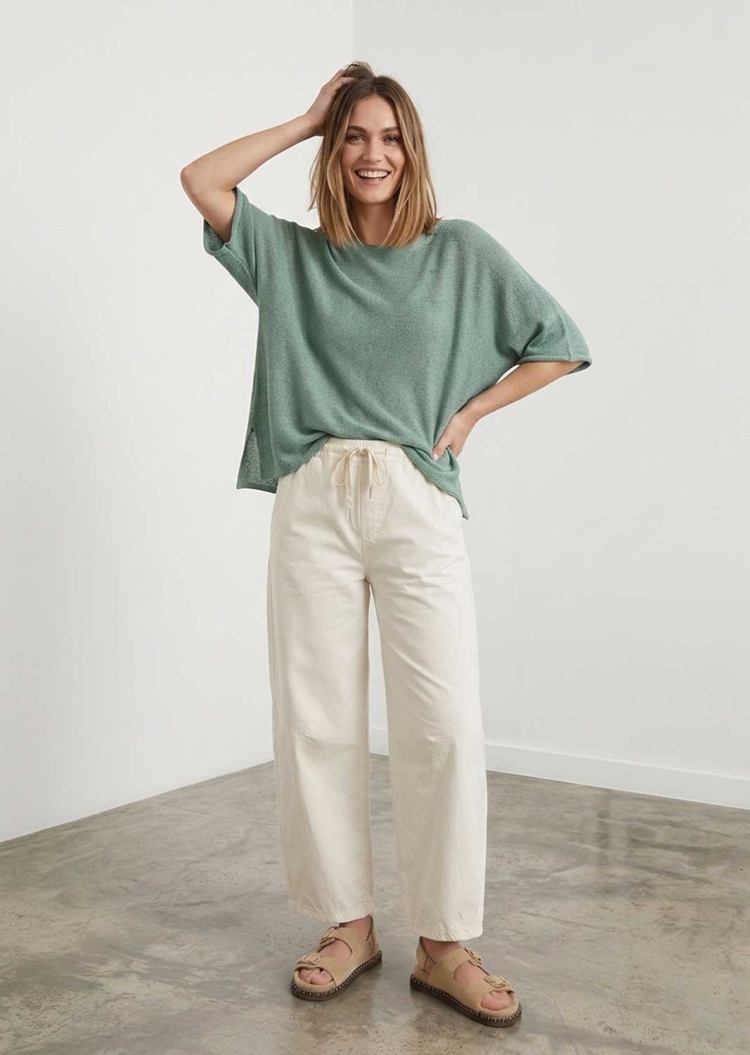 sheer fine knit top 