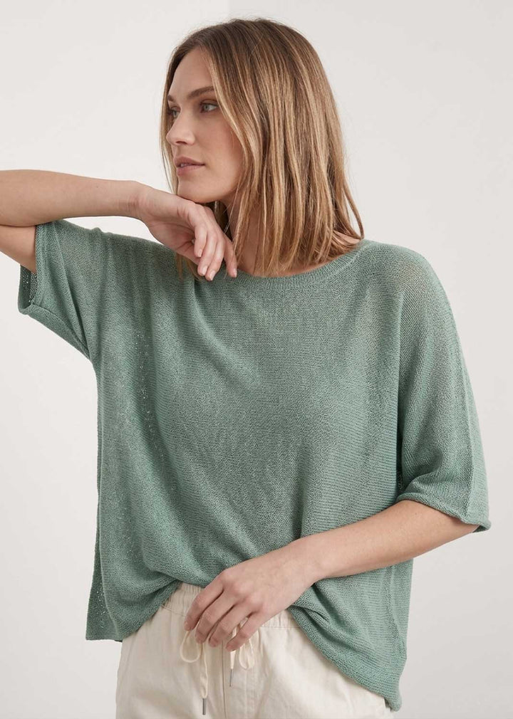 Josie Duck Egg Fine Knit Top