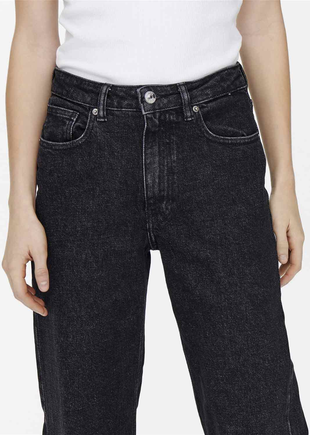 ONLY Wide Leg Jeans Washed Black