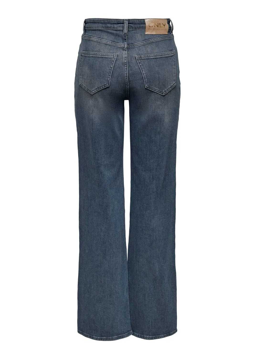 Wide Leg Jeans in Blue Grey