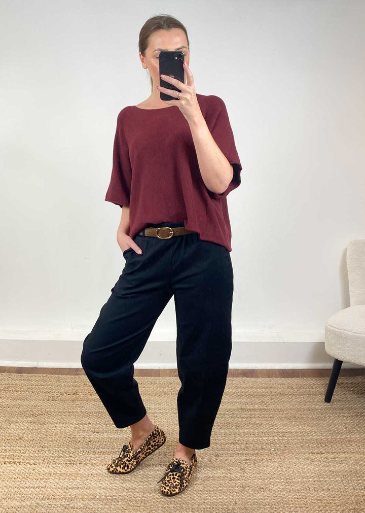 Juliette Knit Top Burgundy