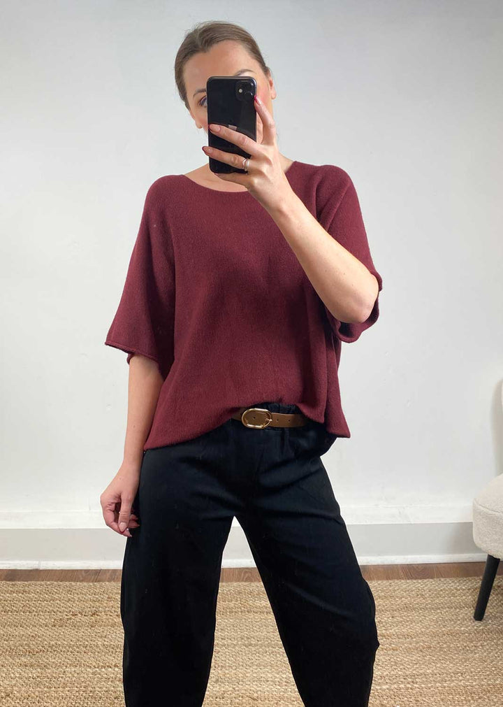 Juliette Knit Top Burgundy
