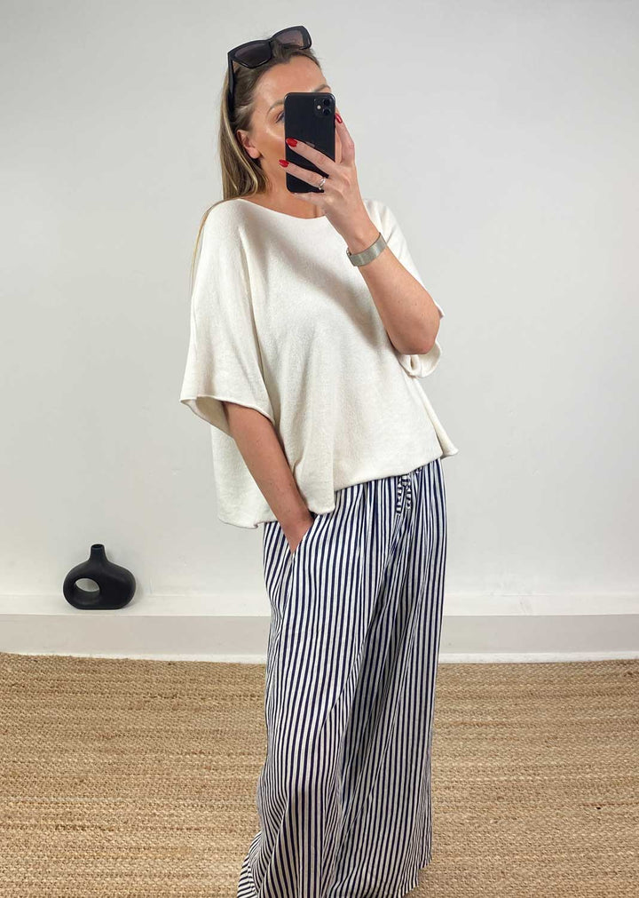 Juliette Batwing Knitted Jumper in Cream