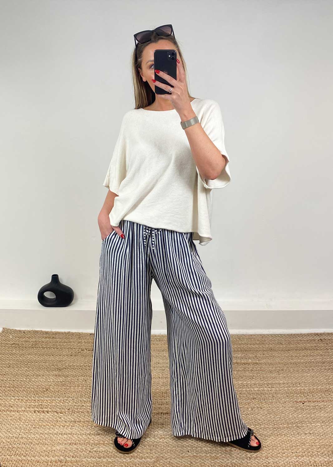 Juliette Batwing Knitted Jumper in Cream