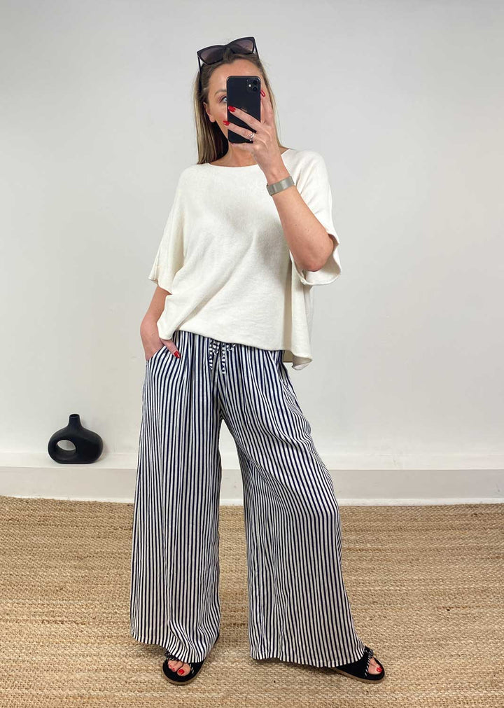Juliette Batwing Knitted Jumper in Cream