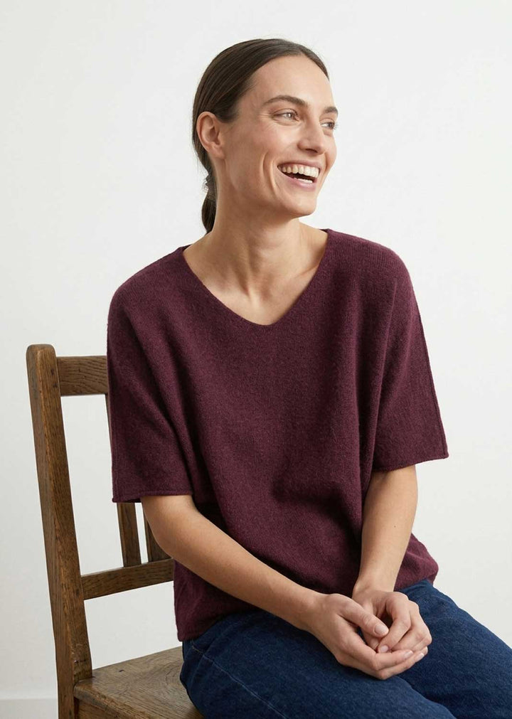 Juliette Plum Box Knit Top