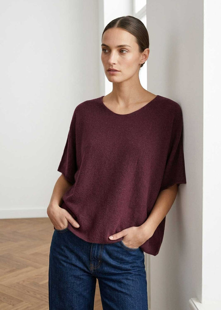 Juliette Plum Box Knit Top