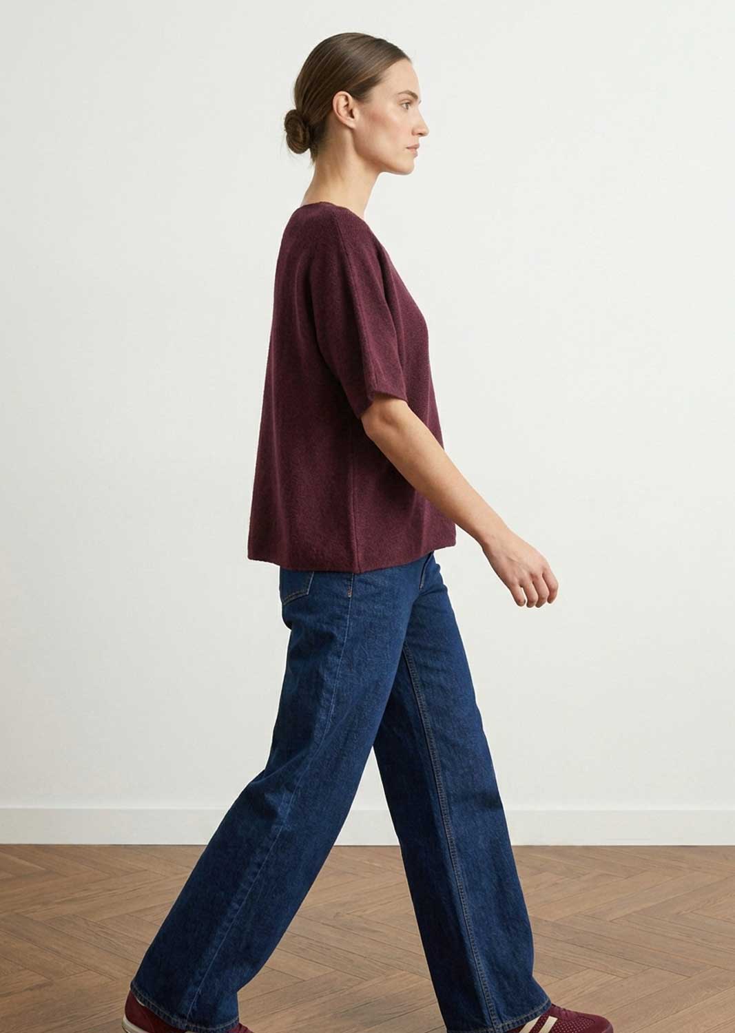 Juliette Plum Box Knit Top