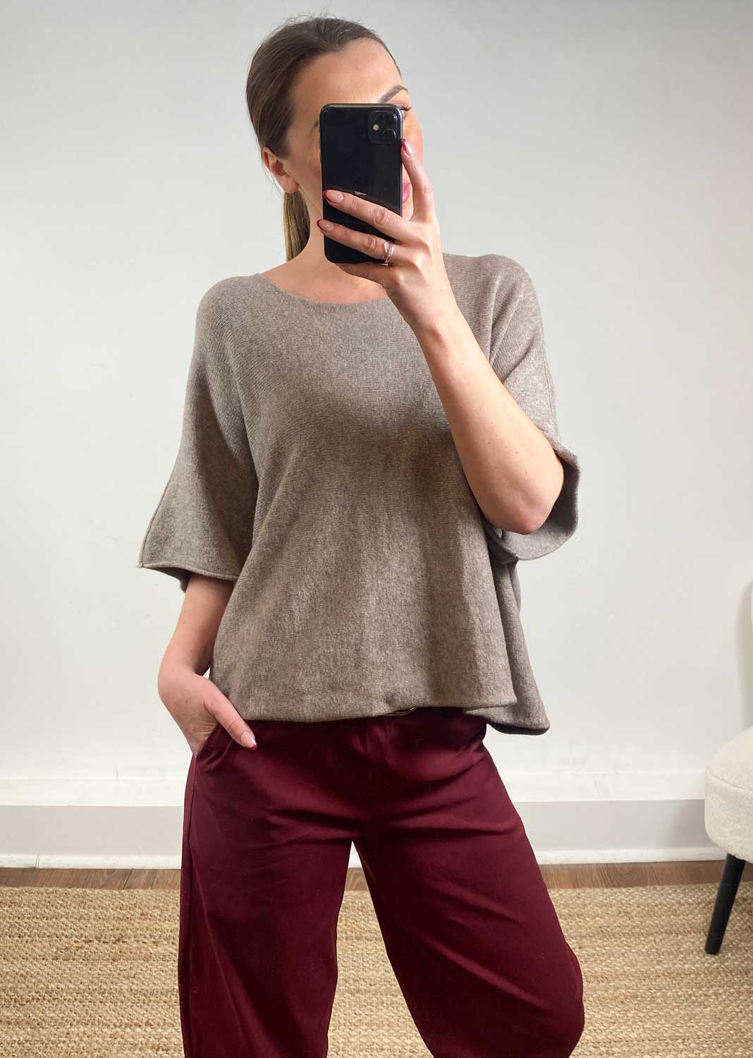 Juliette Knit Top Taupe