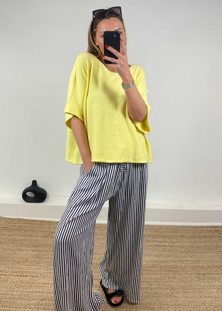 Juliette Batwing Knitted Jumper in Lemon