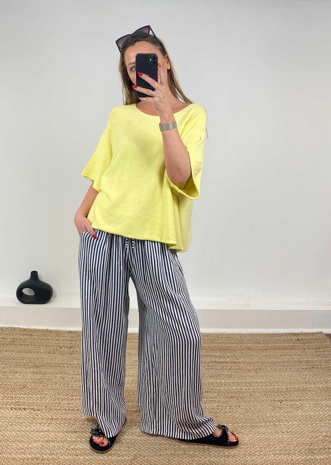 Juliette Batwing Knitted Jumper in Lemon