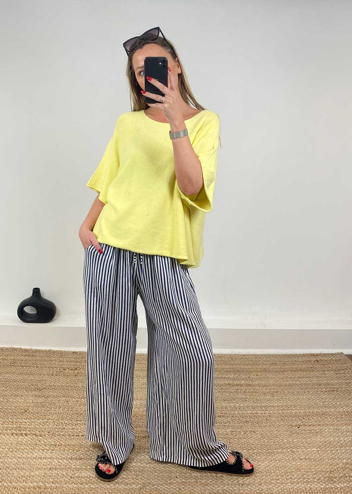 Juliette Batwing Knitted Jumper in Lemon
