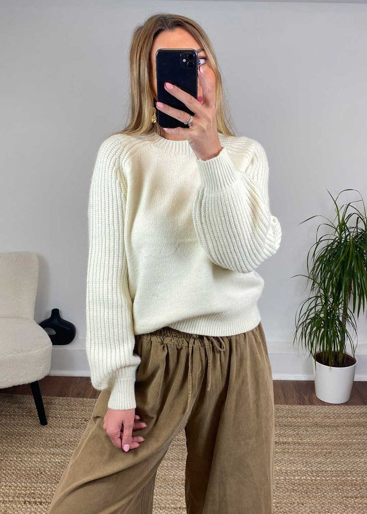 Enya Knitted Jumper in Cream