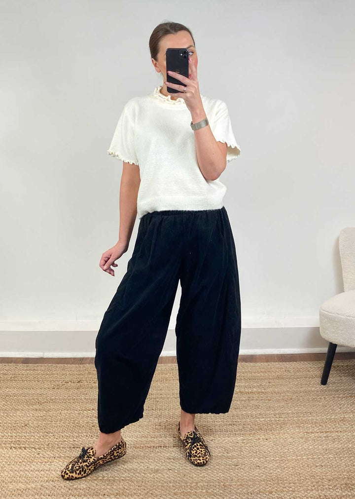Kit Cord Barrel Pants Black