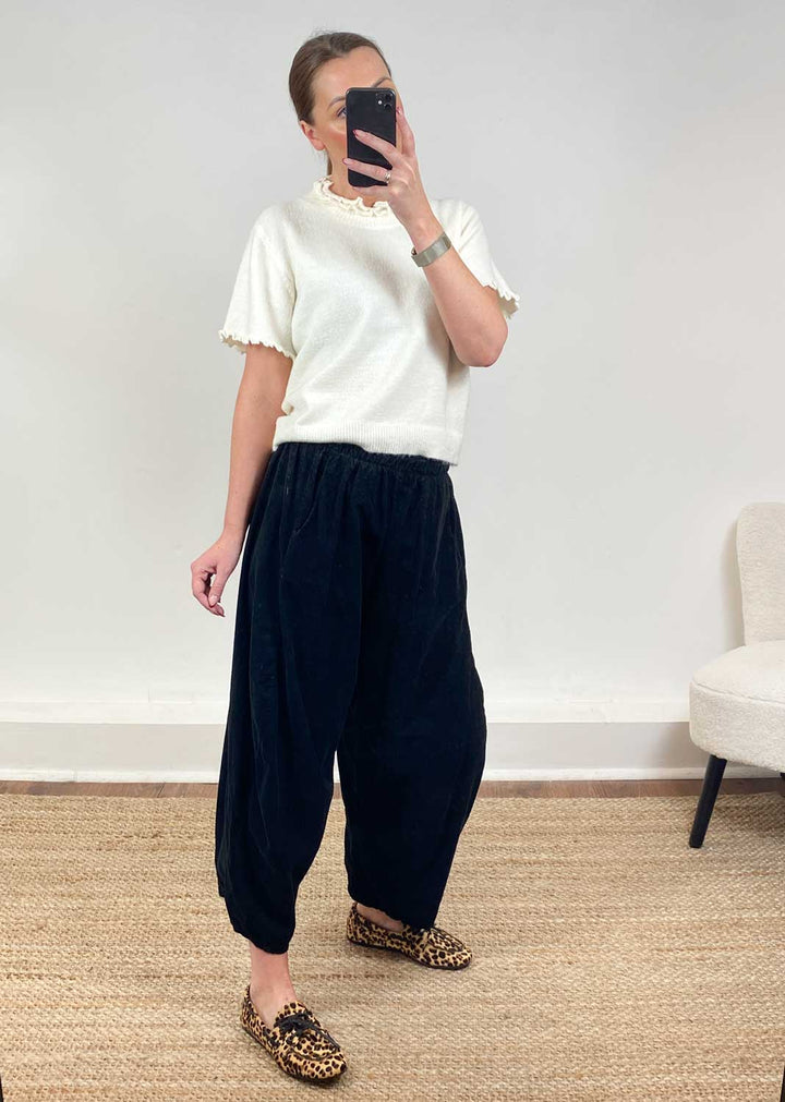 Kit Cord Barrel Pants Black